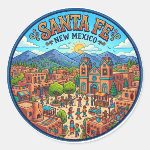 Santa Fe Plaza, Santa Fe USA Classic Round Sticker