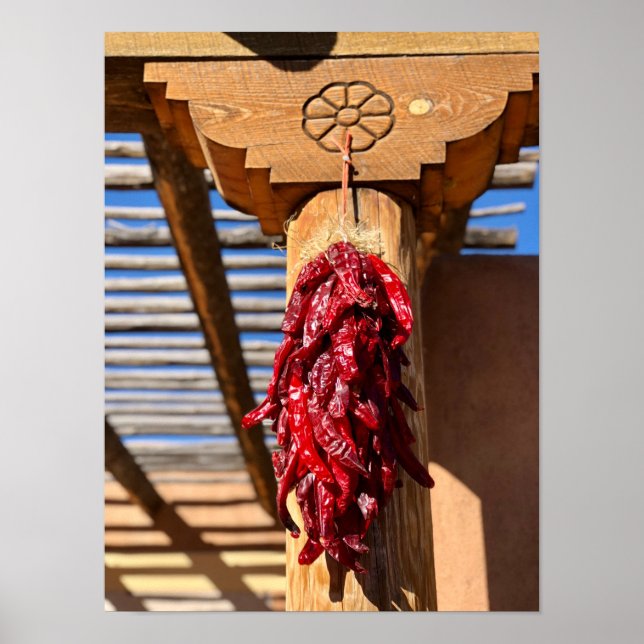 Santa Fe Red Chilli Ristra Corbal New Mexico  Poster (Front)