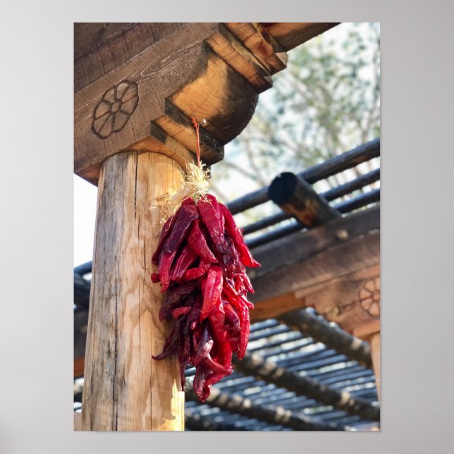 Santa Fe Red Chilli Ristras Corbal New Mexico  Pos Poster (Front)