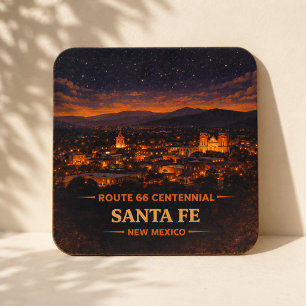 Santa Fe Route 66 Southwest Table Decor Gift Square Paper Coaster