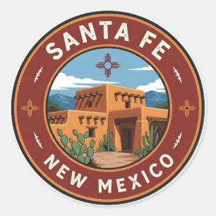 Santa Fe Skyline New Mexico Travel Classic Round Sticker
