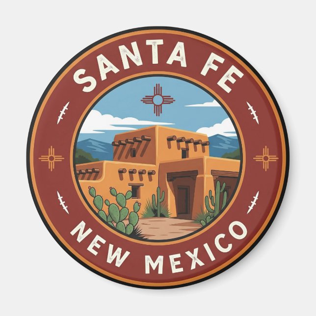 Santa Fe Skyline New Mexico Travel Magnet (Front)