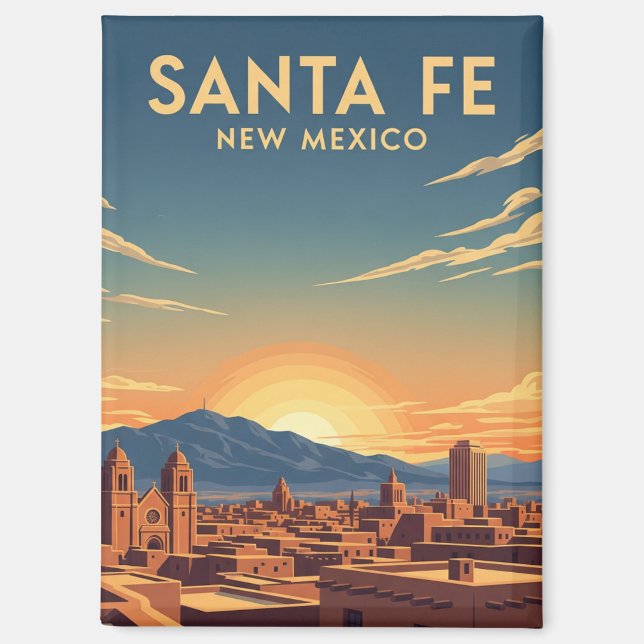 Santa Fe Skyline New Mexico Travel Magnet (Front)