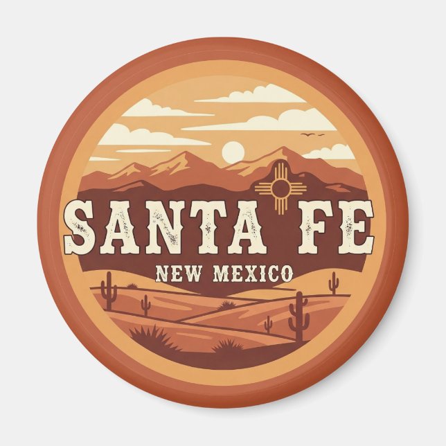 Santa Fe Skyline New Mexico Travel Magnet (Front)