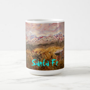 santa fe snow art coffee mug