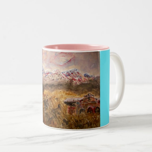 Santa Fe Snow Two-Tone Coffee Mug (Front Right)