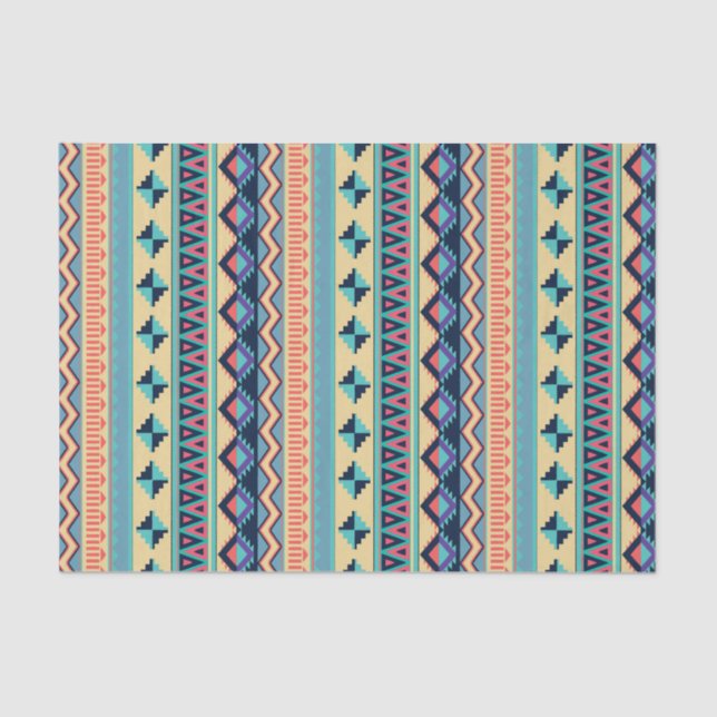 Santa Fe Sunset Tribal Rug Pattern Tissue Paper (Front)