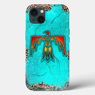 Santa Fe Thunderbird Turquoise Marble Leopard Case-Mate iPhone Case