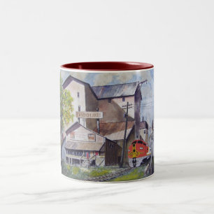 Santa Fe Train Depot-mug Two-Tone Coffee Mug