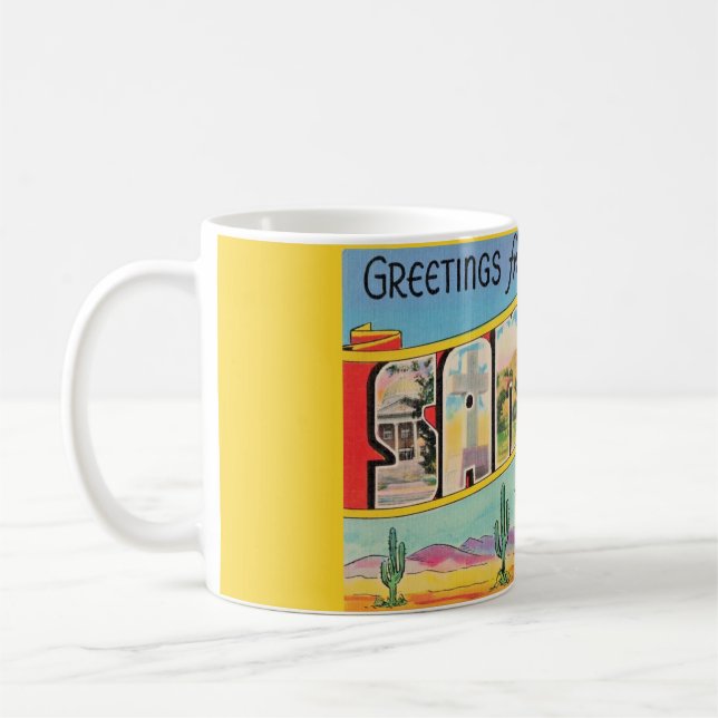 Santa Fe Vintage Greeting Coffee Mug (Left)