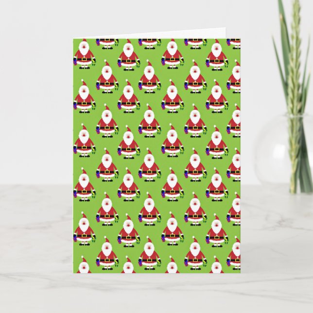 Santa, festive Christmas pattern Card (Front)