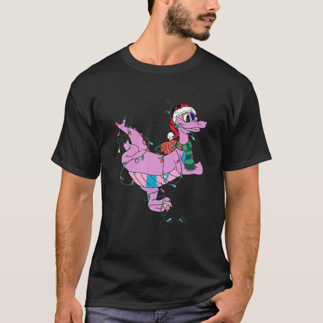 Santa Figment Dragon Christmas Lights T-Shirt (Front)