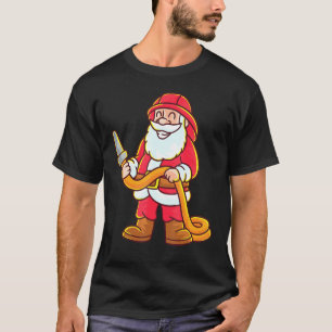 Santa Firefighter Ugly Christmas Santa Claus Firem T-Shirt