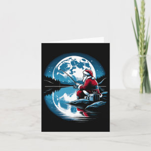 Santa Fishing Christmas Xmas Fisherman Fisher Fish Card