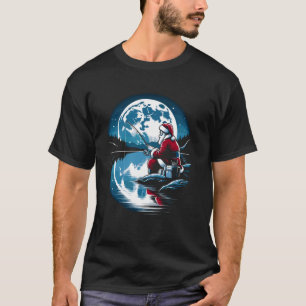 Santa Fishing Christmas Xmas Fisherman Fisher Fish T-Shirt