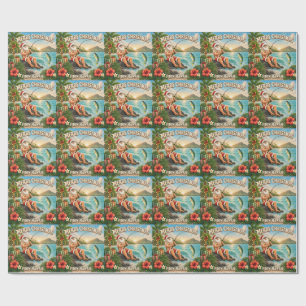 Santa Fishing in Hawaii Shirt Christmas Wrapping Paper