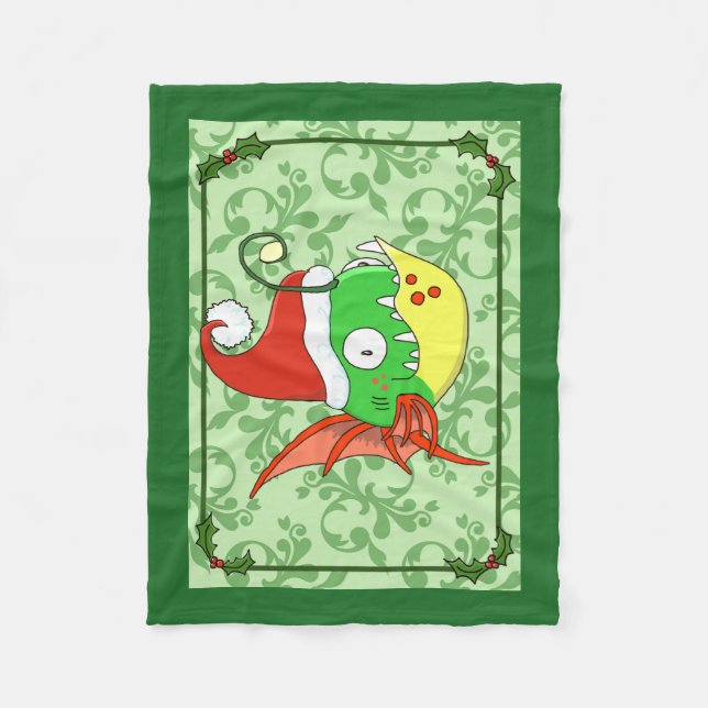 Santa Fishy Fleece Blanket (Front)