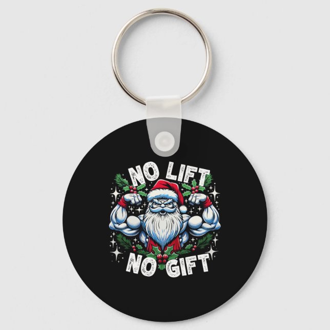 Santa Fitness Bodybuilding Christmas no Lift No Gi Key Ring (Front)