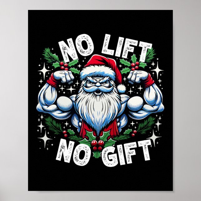 Santa Fitness Bodybuilding Christmas no Lift No Gi Poster (Front)
