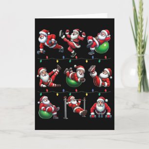 Santa Fitness Collection Gym Workout Weightlifting Card