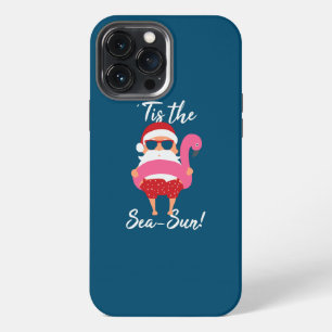 Santa Flamingo Float Tis the Sea Sun Xmas Funny iPhone 13 Pro Max Case