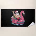 Santa Flamingo Floatie Christmas In July Summer Beach Towel<br><div class="desc">Santa Flamingo Floatie Christmas In July Summer Xmas</div>