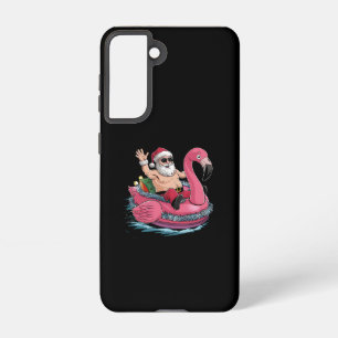 Santa Flamingo Floatie Christmas In July Summer Samsung Galaxy Case