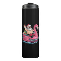 Santa Flamingo Floatie Christmas In July Summer