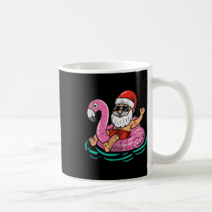 Santa Flamingo Floatie Funny Xmas In July Summer C Coffee Mug