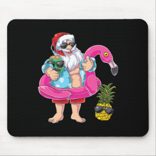 Santa Flamingo Pineapple Beach Holiday Christmas I Mouse Mat