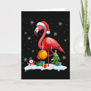 Santa Flamingo Playing Sketll Xmas Player Lover Ki Card