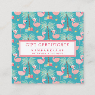 Santa Flamingo's - Teal Christmas Gift Certificate