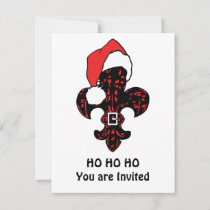 Santa Fleur de lis (red) Invitation