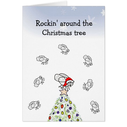 Santa Fly Rockin' Christmas Card