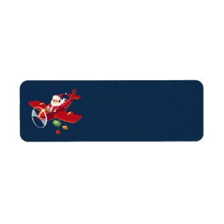 Santa Flying Aeroplane Address Labels