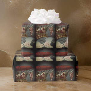 Santa Flying Christmas Wrapping Paper