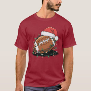 Santa Football Humour Christmas Football Women Men T-Shirt