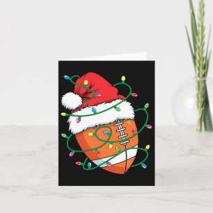 Santa Football Sports Ball Men Boys Christmas Xmas Card