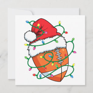 Santa Football Sports Ball Men Boys Christmas Xmas Invitation