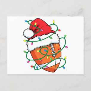 Santa Football Sports Ball Men Boys Christmas Xmas Postcard