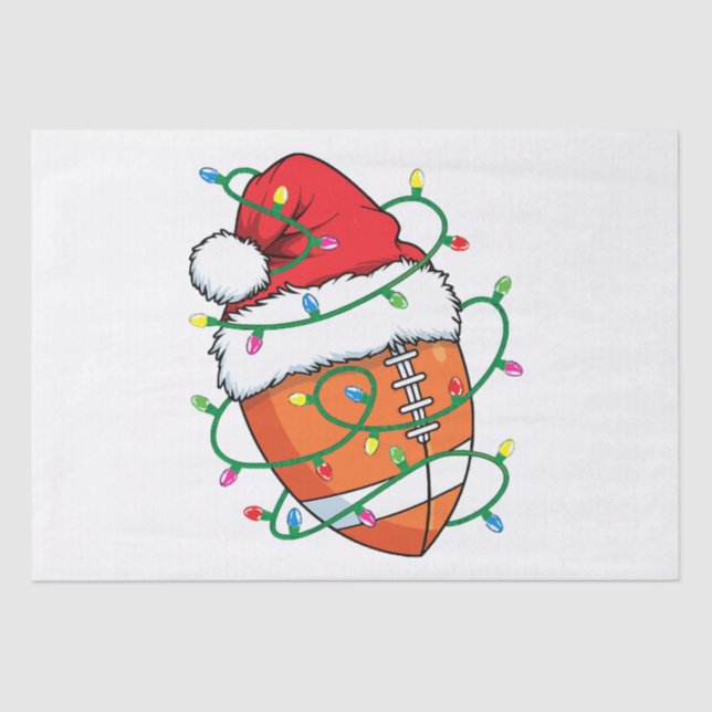 Santa Football Sports Ball Men Boys Christmas Xmas Tissue Paper (Front)