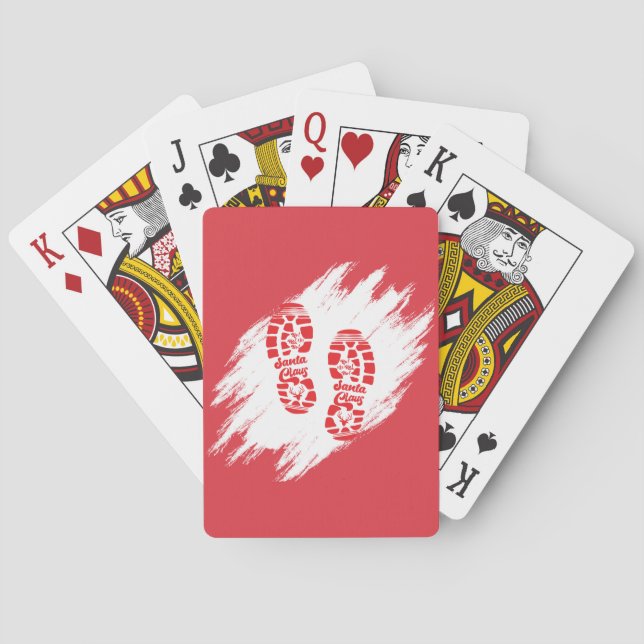 Santa Footprint Playing Cards (Back)