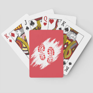 Santa Footprint Playing Cards