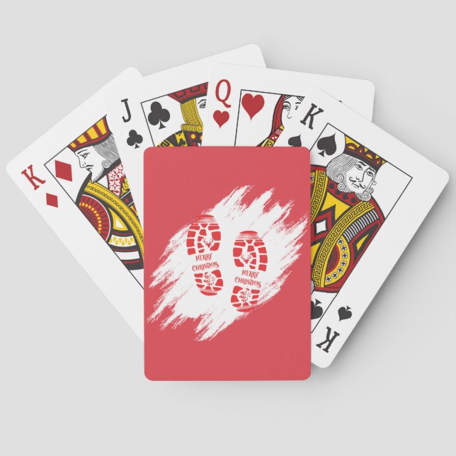 Santa Footprint Playing Cards (Back)