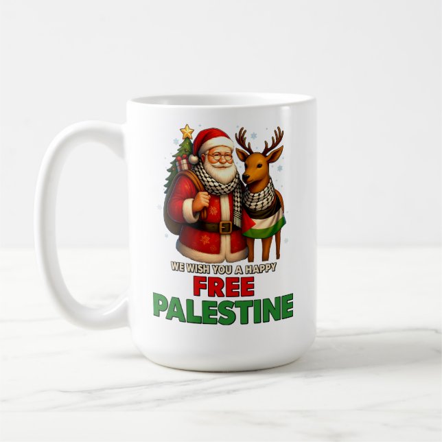 Santa for Palestine – Christmas Peace Coffee Mug (Left)
