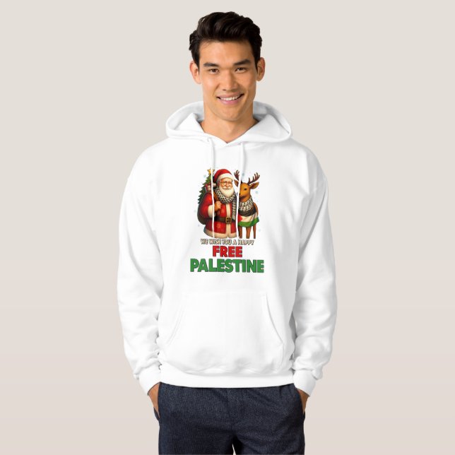 Santa for Palestine – Christmas Peace Hoodie (Front Full)