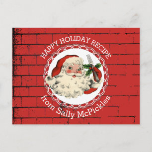Santa fork cooking baking recipe card