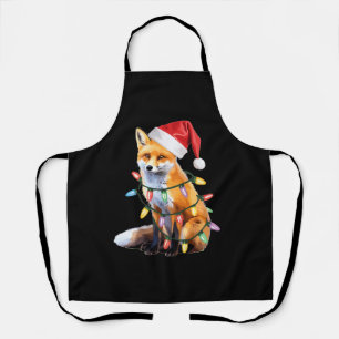Santa Fox Christmas Light Fox Lover Christmas Gift Apron