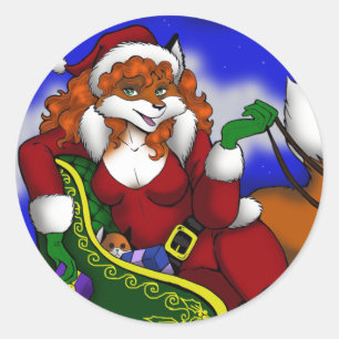 Santa Fox Stickers