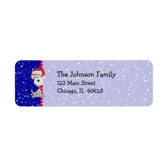Santa Fox Terrier (Customisable) Return Address Label